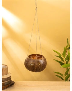Подсвечник подвесной из кокоса, 13-17 см, коричневый Nobrand