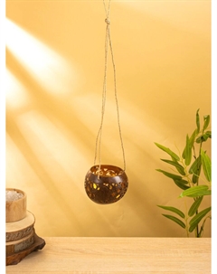 Подсвечник подвесной из кокоса, 9-12 см, коричневый Nobrand
