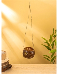 Подсвечник подвесной из кокоса, 9-12 см, коричневый Nobrand