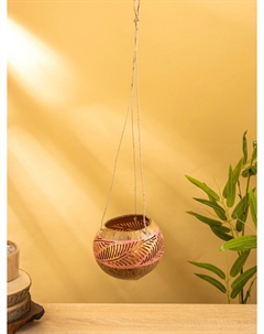 Подсвечник подвесной из кокоса, 11-13 см, розово-золотой Nobrand