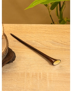 Шпилька для волос, 20 см, дерево соно, ракушка, темно-коричневая Nobrand