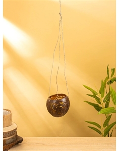 Подсвечник подвесной из кокоса, 9-12 см, коричневый Nobrand