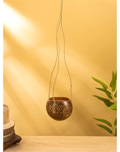 Подсвечник подвесной из кокоса, 9-12 см, коричневый Nobrand
