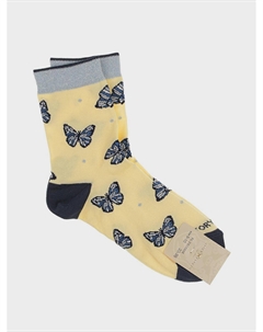 Желтые носки с принтом "бабочки" Story loris