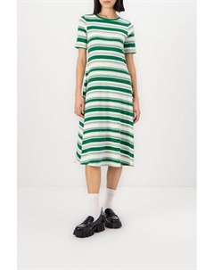 Платье хлопковое с коротким рукавом в полоску Tom tailor