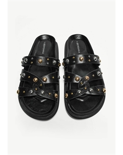 Мюли STUDDED - FLAT SLIDER, черный Bershka