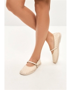 Балетки с ремешком на щиколотке, кремовый Cesare gaspari