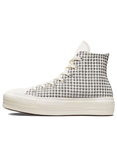 Кеды (WMNS) Chuck Taylor All Star Lift Platform High 'Houndstooth Shine - Egret Pure Silver', кремовый Converse