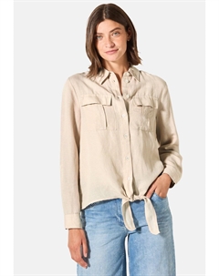 Блузка на пуговицах MIT KNOTEN AM SAUM, бежевый Cecil
