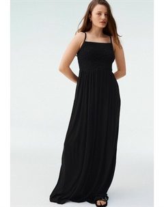 Длинное платье PETITE FIT STRAPPY SHIRRED, черный Next