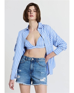 Джинсовые шорты PMEDR MOM ROTTURE, цвет Blu Denim Medio Calliope