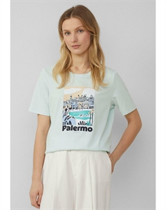 Футболка с принтом, светло-зеленый S.oliver