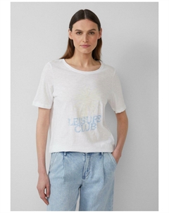 Футболка с принтом MIT FLAMMGARNSTRUKTUR IM RELAXED FIT, кремовый S.oliver