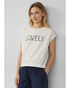 Футболка с принтом, кремовый S.oliver