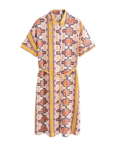 Платье-рубашка PETITE FIT - SHORT SLEEVE WAIST MIDI, бежевый Next