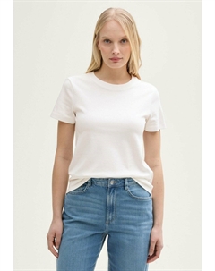 Базовая футболка MIT RUNDHALSAUSSCHNITT, кремовый Tom tailor