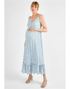 Платье макси FLORAL FRILL SLEEVE, бежевый Jojo maman bébé