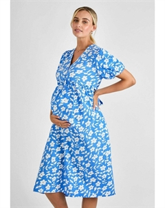 Платье-рубашка MATERNITY FIT FLORAL PRINT MATERNITY MIDI, синий Jojo maman bébé