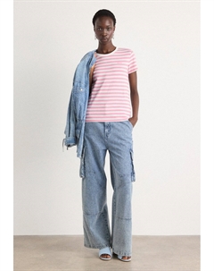 Футболка с принтом ESLA STRIPED, розовый Boss