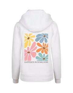 Толстовка HAPPINESS BLOOMS HERE - Hoodie, белый Merchcode