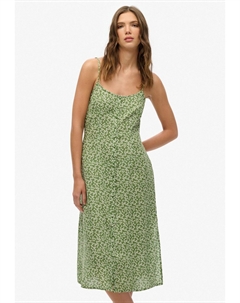 Платье-рубашка PRINT BUTTON CAMI MIDI, зеленый Superdry