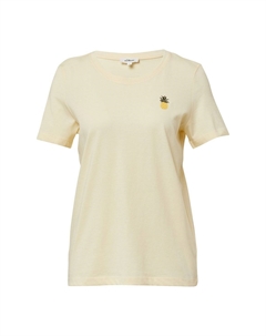 Футболка с принтом MIT STICKEREI, светло-желтый S.oliver