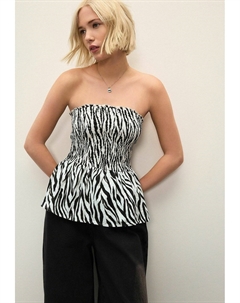 Блуза PETITE FIT - SHIRRED PEPLUM BANDEAU BOOBTUBE, черный Next