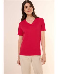 Базовая футболка V-NECK, металлик красный Cecil