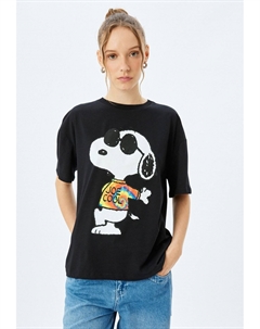 Футболка с принтом PRINTED, черный Koton