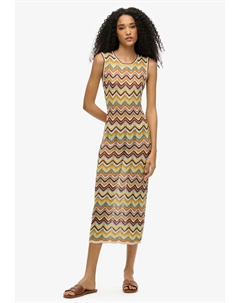 Платье-джемпер ZIG ZAG MIDI, желтый Superdry