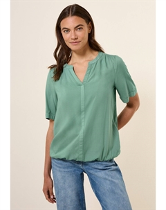 Блуза SPLIT NECK, металлик зеленый Cecil