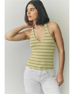 Топ STRIPED HALTER NECK, зеленый Next