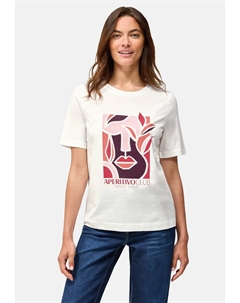 Футболка с принтом, кремовый Cecil