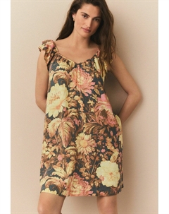 Повседневное платье PETITE FIT - RUFFLE SLEEVE, синий Next