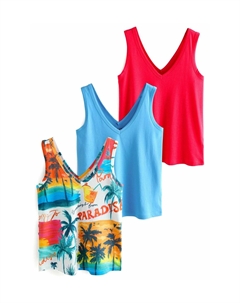 Топ REGULAR FIT 3 PACK, фуксия Next