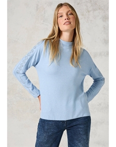 Рубашка с длинными рукавами MIT GLITZER, сине-серый Cecil