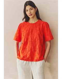 Блуза REGULAR FIT-TEXTURED FLORAL CORNELLI EMBROIDERED SHORT SLEEVE, красный Next