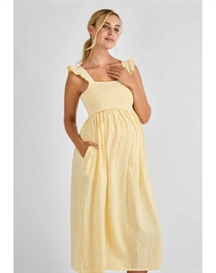 Повседневное платье MATERNITY FIT - GINGHAM SHIRRED, желтый Jojo maman bébé