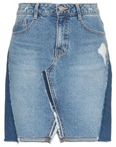 Sjyp джинсовая мини юбка в стиле пэчворк l синий Sjyp
