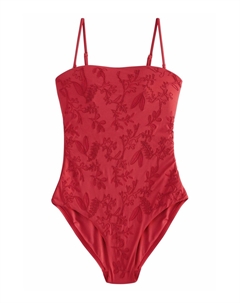 Купальник EMBROIDERED TUMMY CONTROL BANDEAU, красный Next