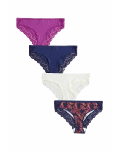 Трусы PRINT HIGH LEG TRIM FOUR PACK, синий Next