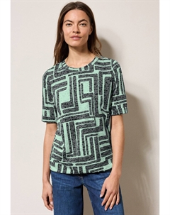 Футболка с принтом IN AUSBRENNER-OPTIK, темно-зеленый Cecil