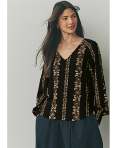 Блуза LONG SLEEVE V-NECK, черный Next