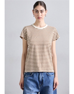 Футболка с принтом THE SLUB STRIPE TEE, светло-коричневый Rag & bone