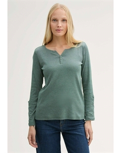 Топ с длинными рукавами STRIPE HENLEY, зеленый Tom tailor