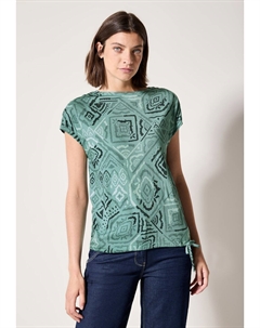 Футболка с принтом MIT RAFFUNG, металлик зеленый Cecil