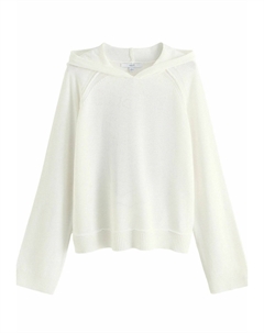 Джемпер Regular Fit - Lightweight Knitted Relaxed Hoodie - Hoodie, белый Next