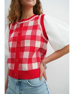 Кардиган REGULAR FIT - GINGHAM PUFF SLEEVE LAYER, красный Next