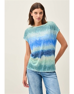 Футболка с принтом IN AUSBRENNER-OPTIK, синий Cecil