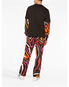 Многослойная футболка с принтом, черный Pucci